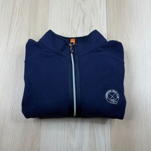 Peter Millar Mens Blue Overbrook Golf Club 1900 1/4 Zip Pullover Jacket Size XL